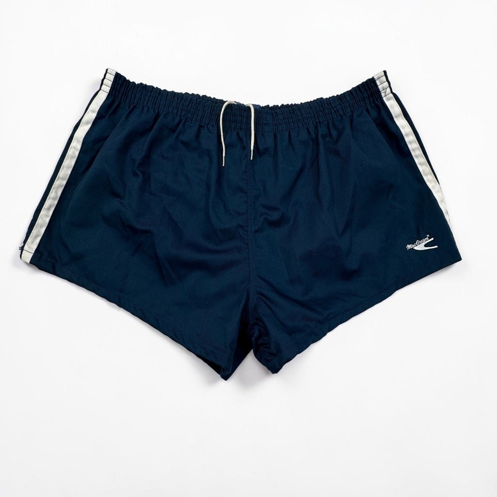 Vintage MacGregor Sprinter Shorts Mens XL Navy Striped 80s 90s Beach 3" Inseam